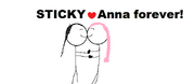Sticky and Anna kissing