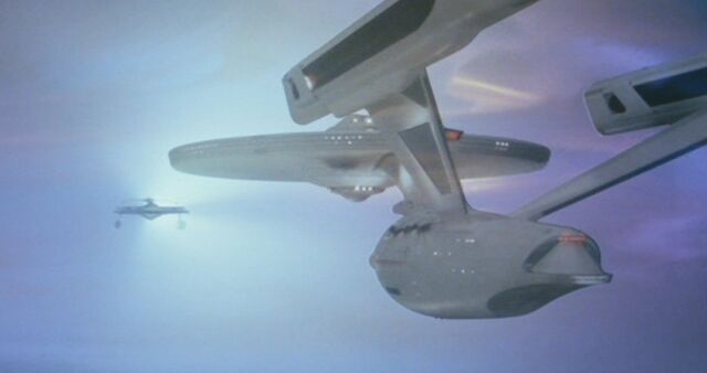 File:USS Enterprise faces off with the USS Reliant in the Battle of the Mutara Nebula.jpg