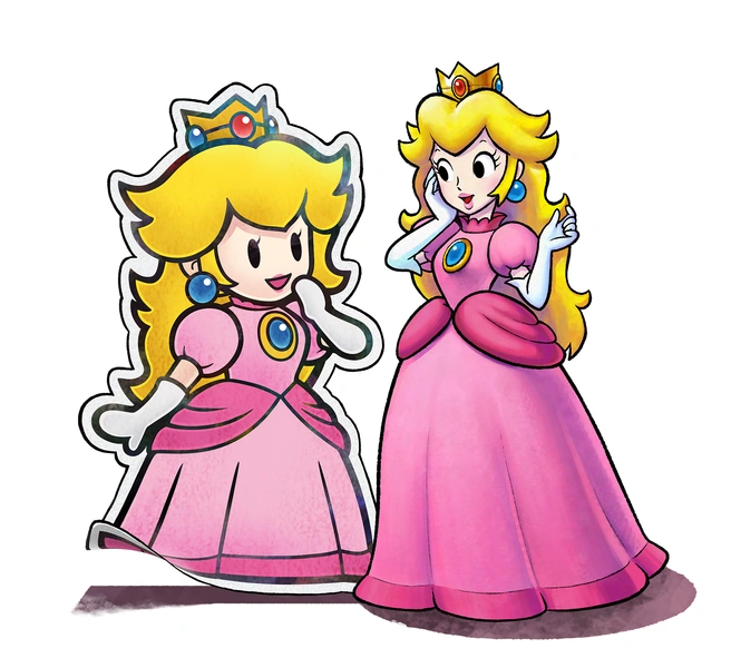 Immagine Principessa Peach e Paper Peach M&L Paper Jam Bros..png Super Mario Italia Wiki