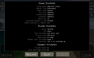 Pause screen