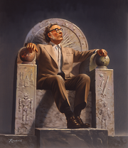 Isaac Asimov on Throne