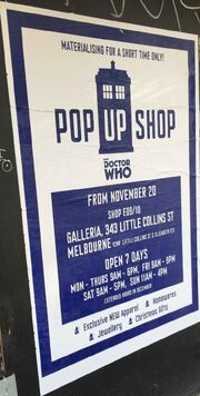 Doctor Who Pop Up Shop Melbourne poster 2014