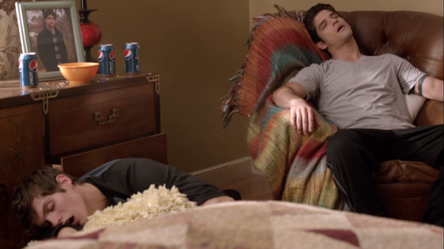 File:Teen Wolf Season 3 Episode 7 Currents Tyler Posey Daniel Sharman Isaac and Scott standing watch.png