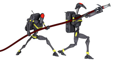 Firefighting battle droids