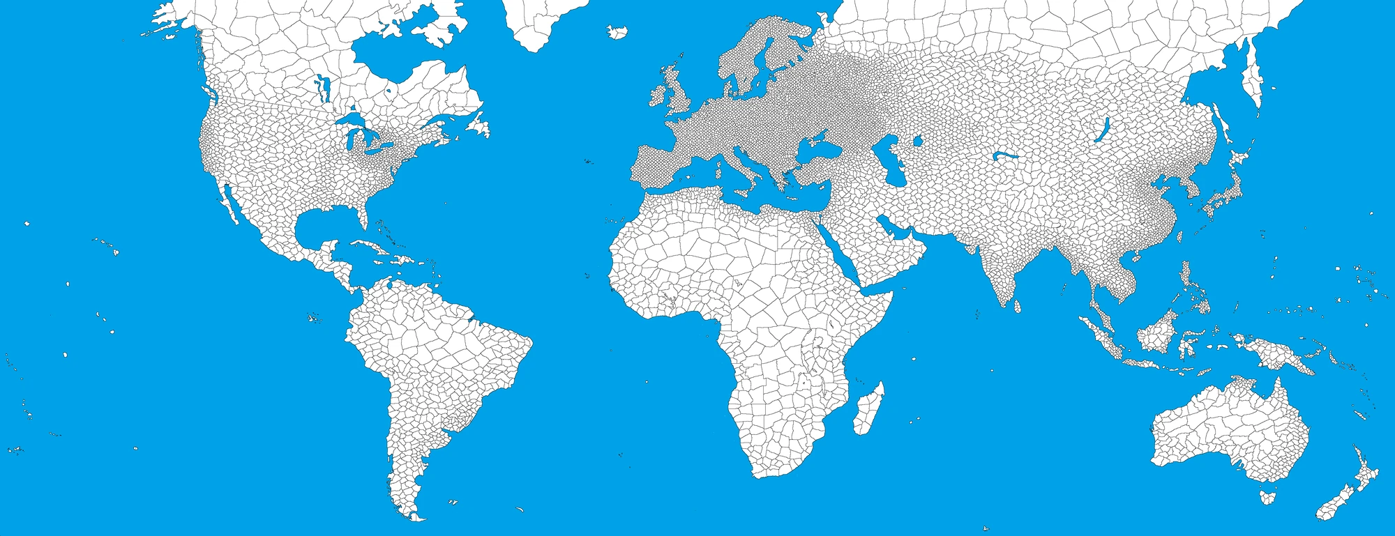 Карта мира цветная с административным делением для маппинга