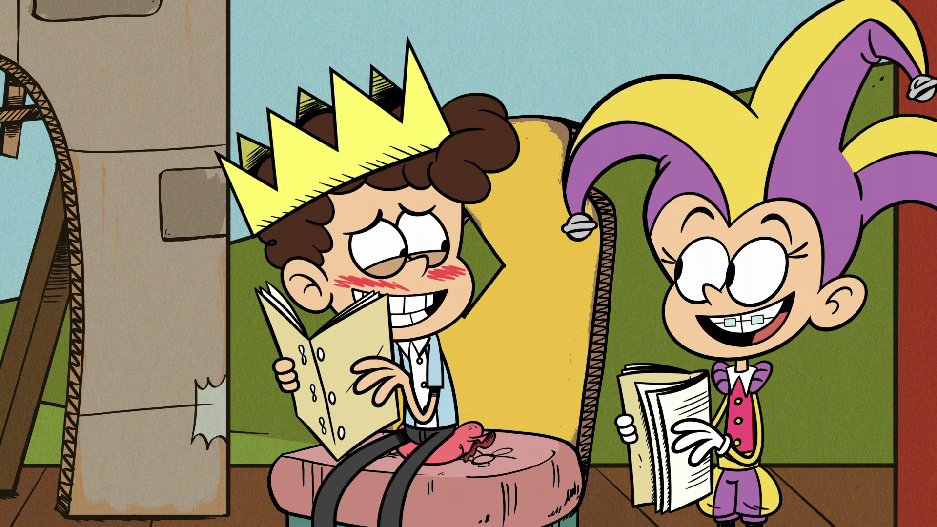 Image  S2E12B Luan and Benny rehearsing for a school play.png  The