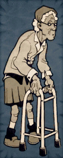 Old Lady Cardboard Chracter