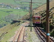 Snaefell Mountain Railway car no 4 on mountain