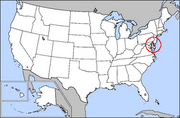 Map of USA highlighting Delaware