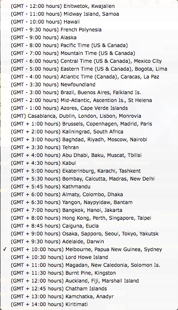 Timezones