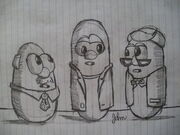 Bob ,steve and mark the cucumbers