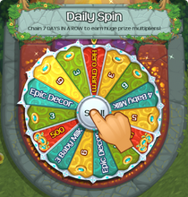 Daily spin wheel