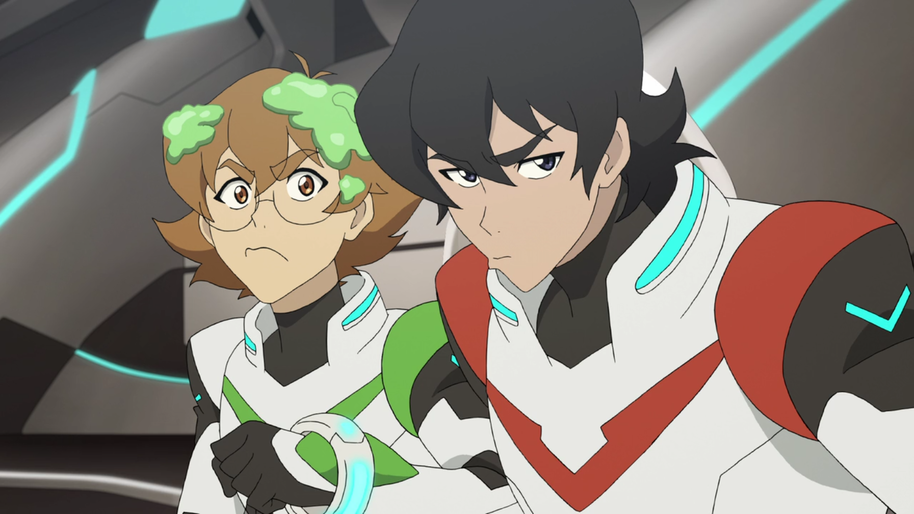 Pidge and Keith give Allura the stink eye.png Voltron.