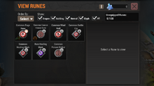 Runes menu