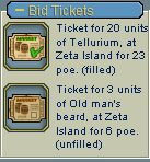 Bid tickets