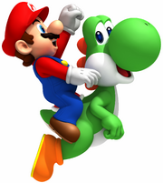 Mario Yoshi NSMBW