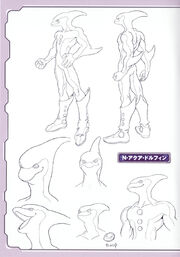 Aqua Dolphin lineart