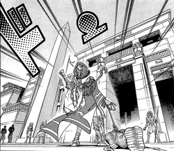 Bakura facing the guards