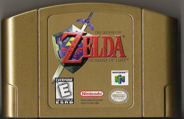 File:The Legend of Zelda - Ocarina of Time Gold Cartridge.png