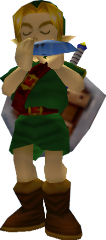 Resultado de imagen para zelda ocarina of time link tocando la ocarina gif